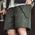Retro Raindrop Camo Print Shorts with nylon woven belt and large pockets.